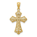 14k Polished Filigree Cross Pendant, 26.19 x 14.94 mm