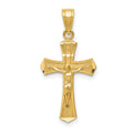 14k Diamond-cut Crucifix Pendant, 25.5 x 13 mm