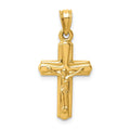 14K Crucifix Reversible to Cross Pendant, 27 x 13 mm