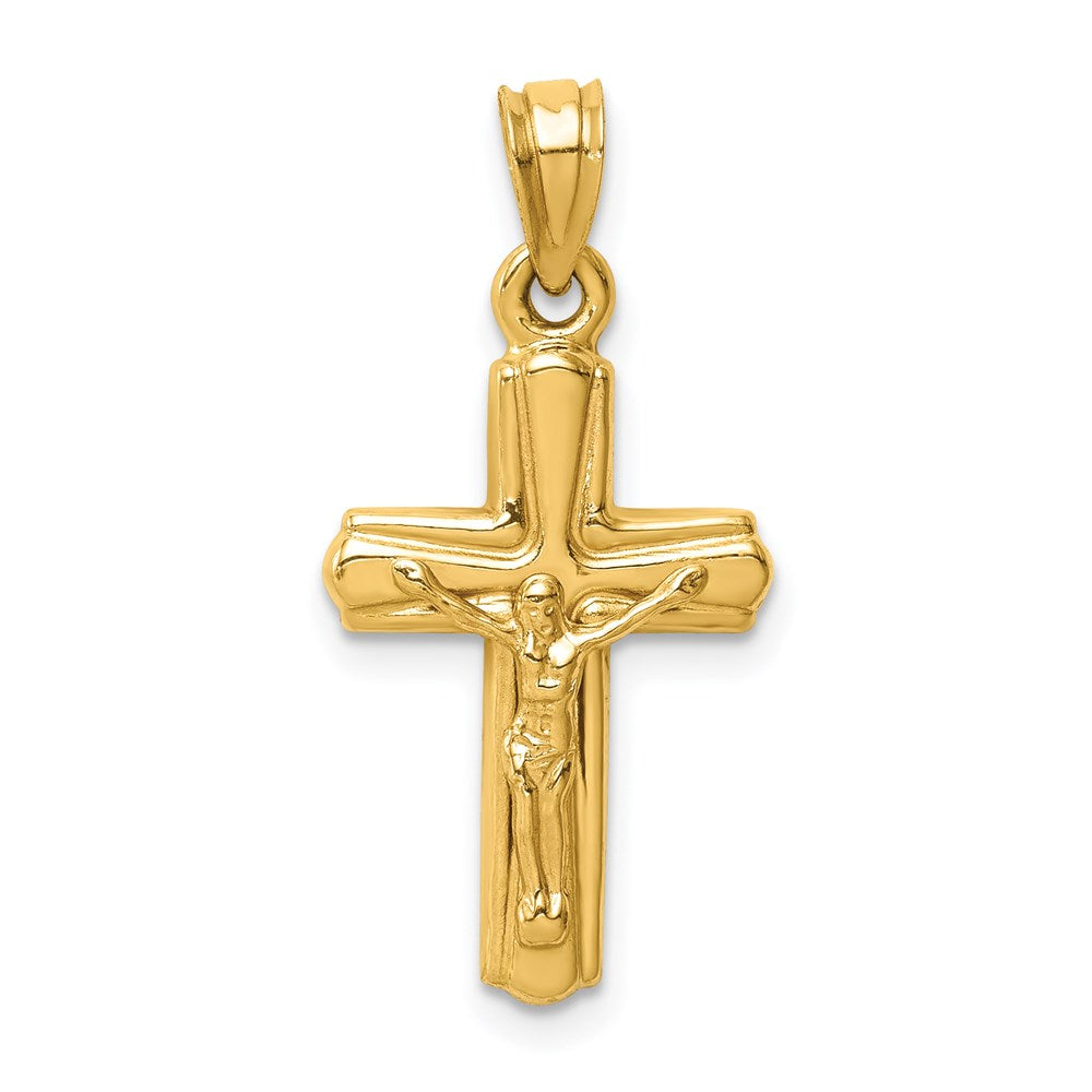14K Crucifix Reversible to Cross Pendant, 27 x 13 mm