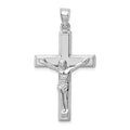 14k White Gold Polished Crucifix Pendant, 39 x 21 mm