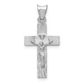 14k White Gold Crucifix Pendant, 26 x 13 mm