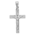 14k White Gold Crucifix Pendant, 46 x 24 mm