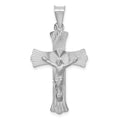 14k White Gold Crucifix Pendant, 36 x 20 mm