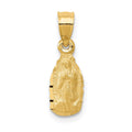 14k Satin and Diamond-cut Small Our Lady of Guadalupe Pendant, 18.5 x 6.3 mm