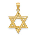 14k Diamond-cut Polished Star of David Pendant, 25.1 mm