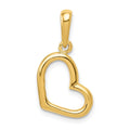 14K Polished Heart Pendant, 23 x 13 mm