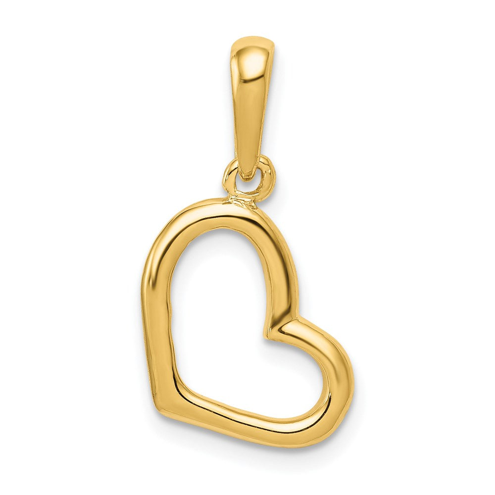 14K Polished Heart Pendant, 23 x 13 mm