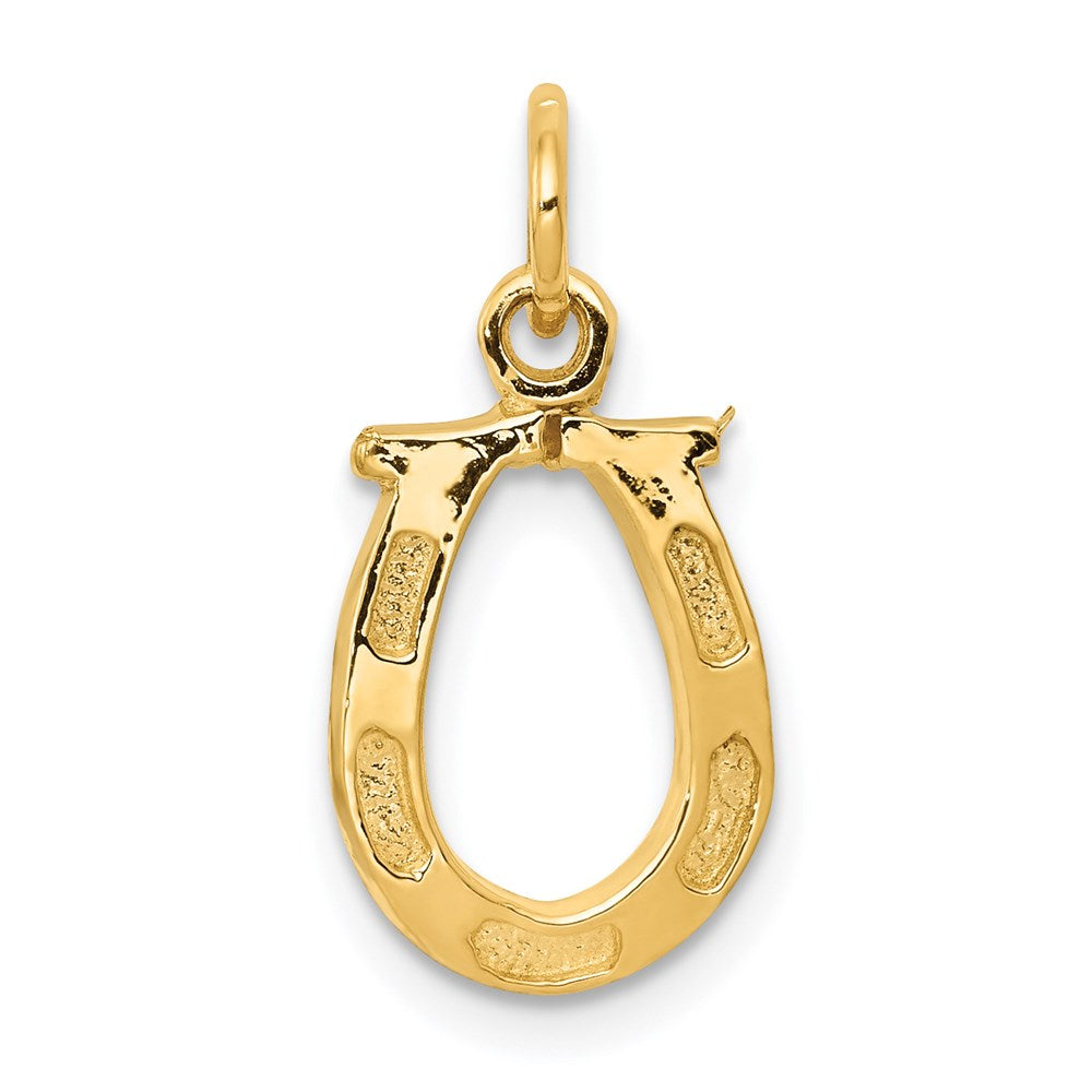 14k Solid Polished Horseshoe Charm, 20 x 10 mm
