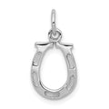 14k White Gold Solid Polished Horseshoe Charm, 20 x 10 mm