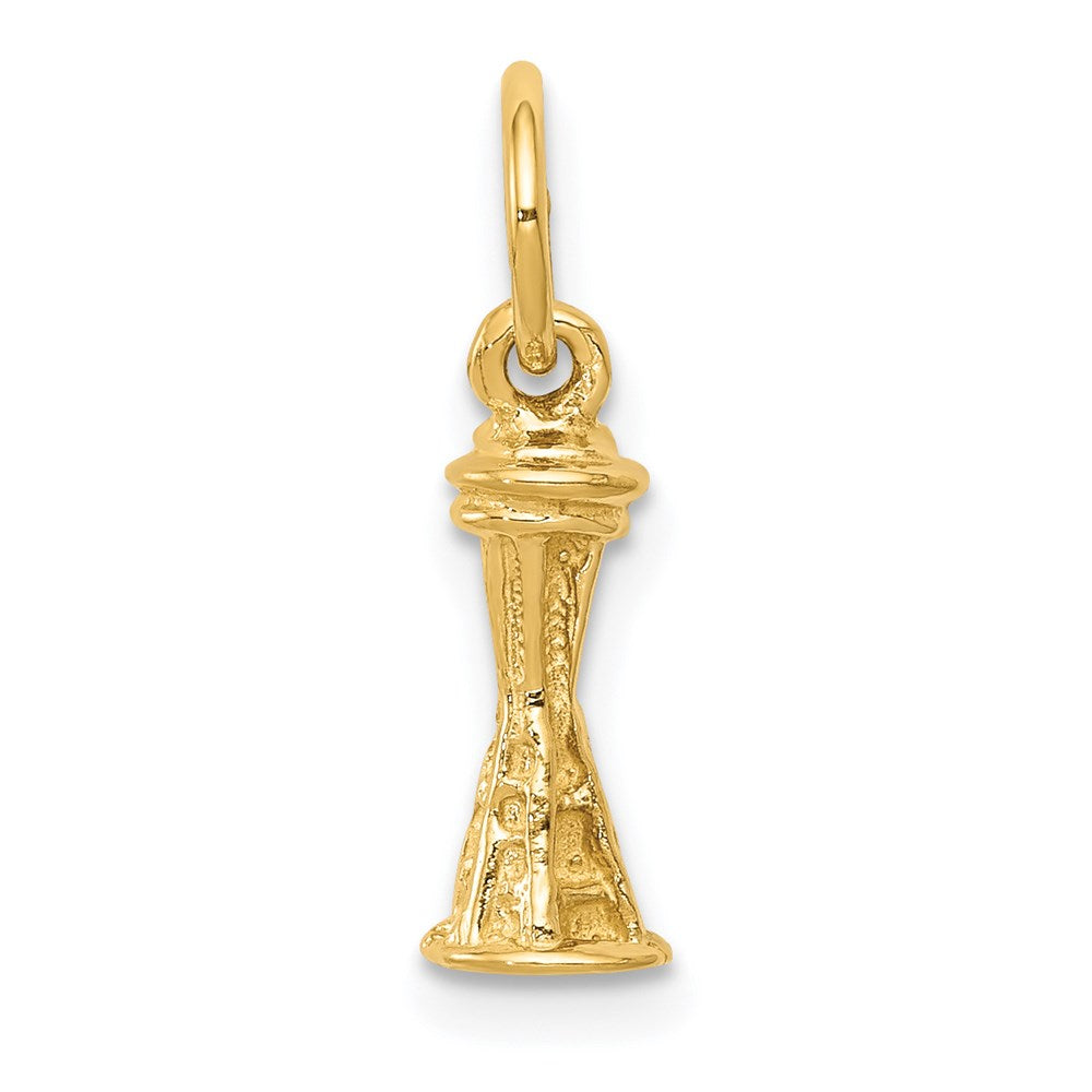 14k Solid Polished Seattle Space Needle Charm, 16.5 x 5 mm