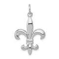 14k White Gold Solid Polished 3-D Fleur de Lis Charm, 25 x 15 mm