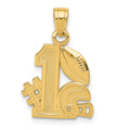 14K #1 Football with Helmet and Ball Charm, 14.2 x 14.3 mm