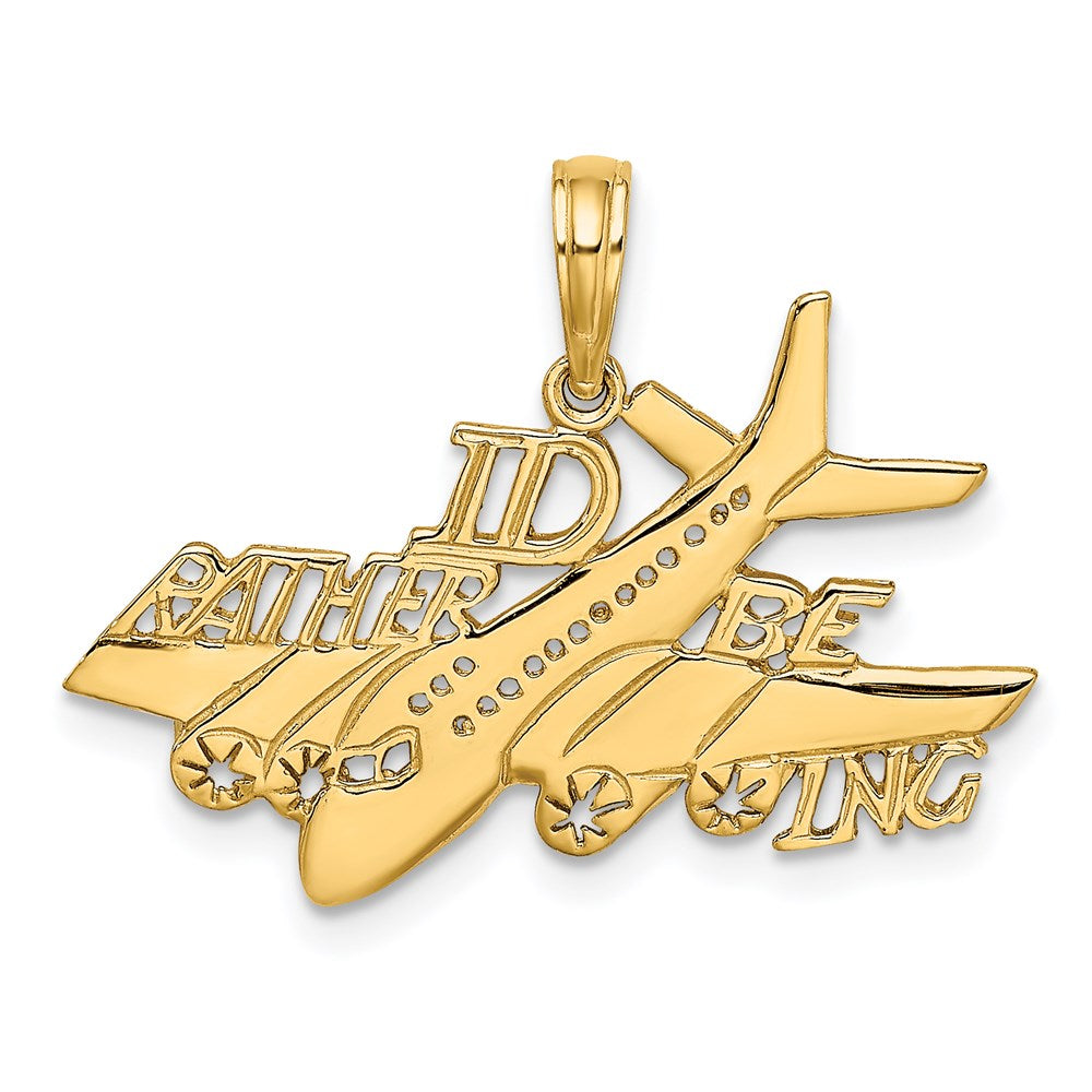 14k I'D RATHER BE FLYING Charm, 20.65 x 26.95 mm