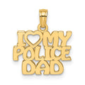 14k I HEART MY POLICE DAD Charm, 11.45 x 15.35 mm