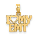 14k I HEART MY EMT Charm, 9.4 x 14.6 mm