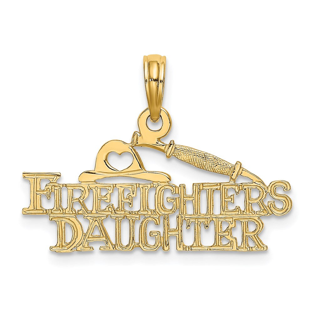 14k FIREFIGHTER'S DAUGHTER Charm, 11.4 x 26.5 mm