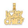 14k I LOVE MY CHIEF Charm, 10.35 x 15.3 mm