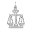 14k White Gold Polished Scales of Justice Charm, 23 x 16.5 mm