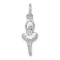 14k White Gold Ballerina Charm, 20 x 6 mm