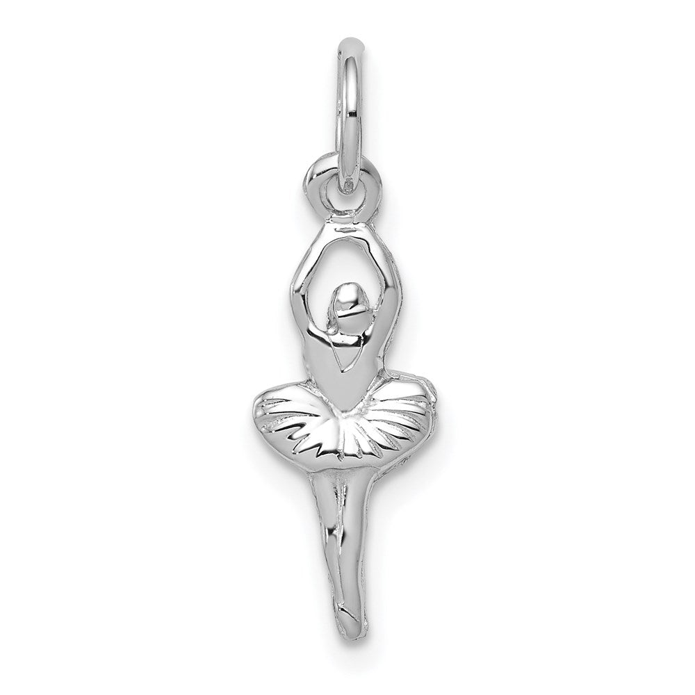 14k White Gold Ballerina Charm, 20 x 6 mm