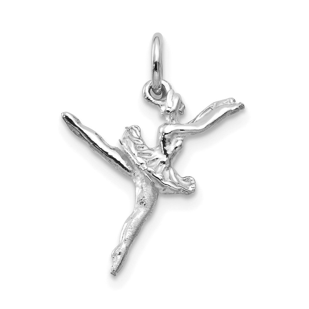 14K White Gold Polished 3-D Ballerina Charm, 20 x 12 mm