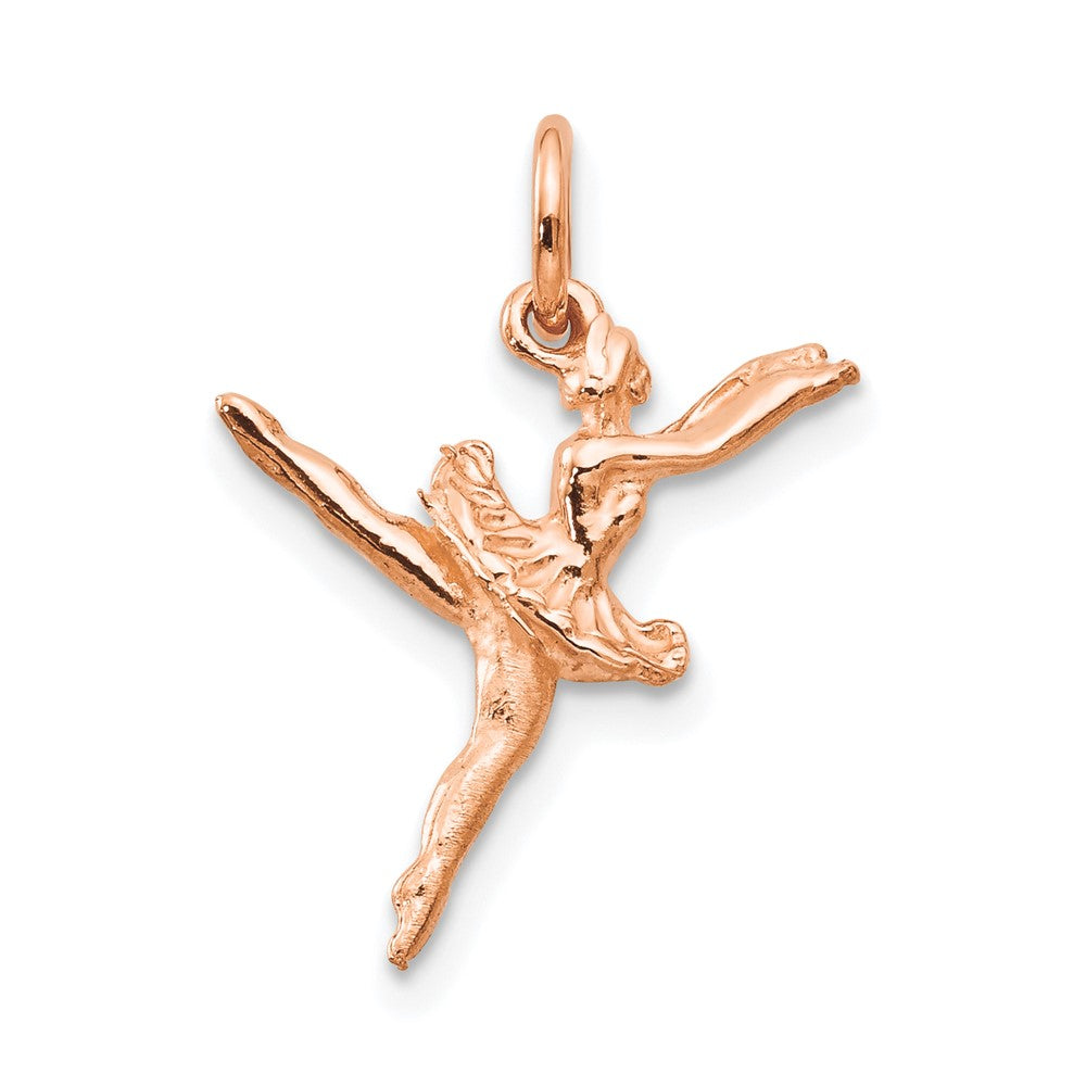 14K Rose Gold Polished 3-D Ballerina Charm, 20 x 12 mm
