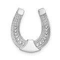 14k White Gold Horseshoe Chain Slide Charm, 23.57 x 15.55 mm