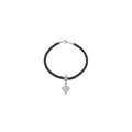 SS KAPPA ALPHA THETA KITE CHARM HEART BEAD BRAIDED LEAT, 0.77 x 0.47 mm