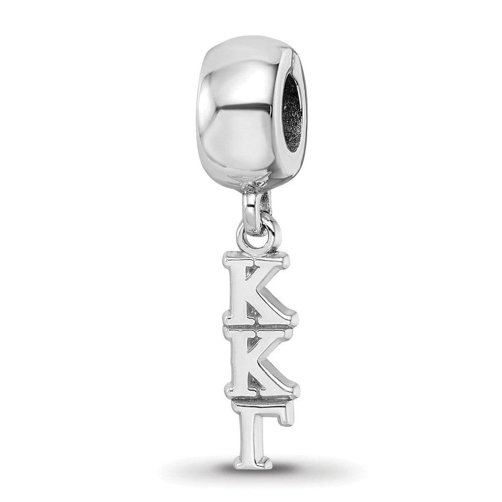 Sterling Silver RH-plate LogoArt Kappa Kappa Gamma Vertical Letter Bead, 0.63 x 0.18 mm