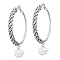 KANSAS STATE UNIV AMPED LOGO CRYSTAL EARRINGS