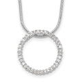 Kelly Waters Rhodium-plated Clear CZ Circle 18 inch Necklace, 18 mm