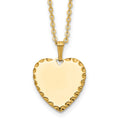 Kelly Waters Gold-plated Polished Engraveable Heart Disc 18 inch Necklace, 18 mm