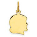 Kelly Waters Gold-plated Small Engraveable Girl Head Charm, 20 x 11 mm