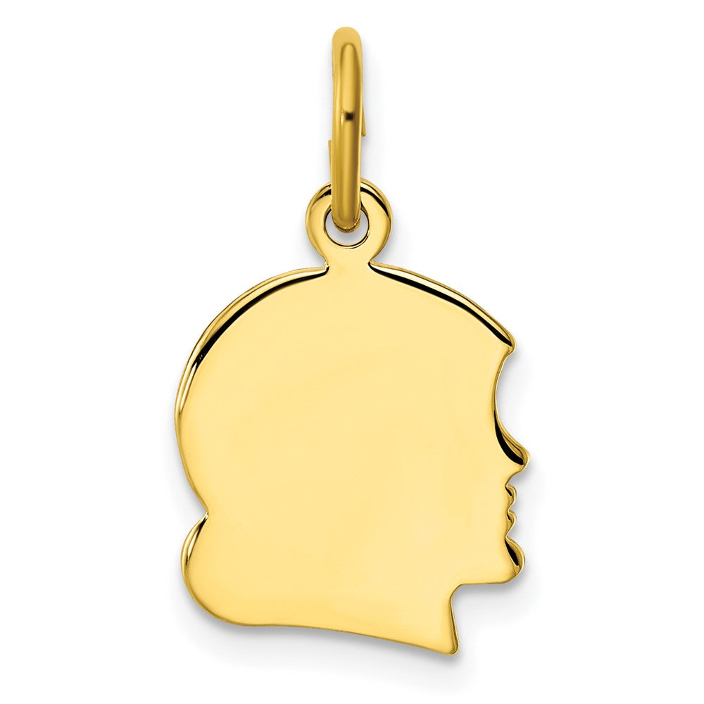 Kelly Waters Gold-plated Small Engraveable Girl Head Charm, 20 x 11 mm