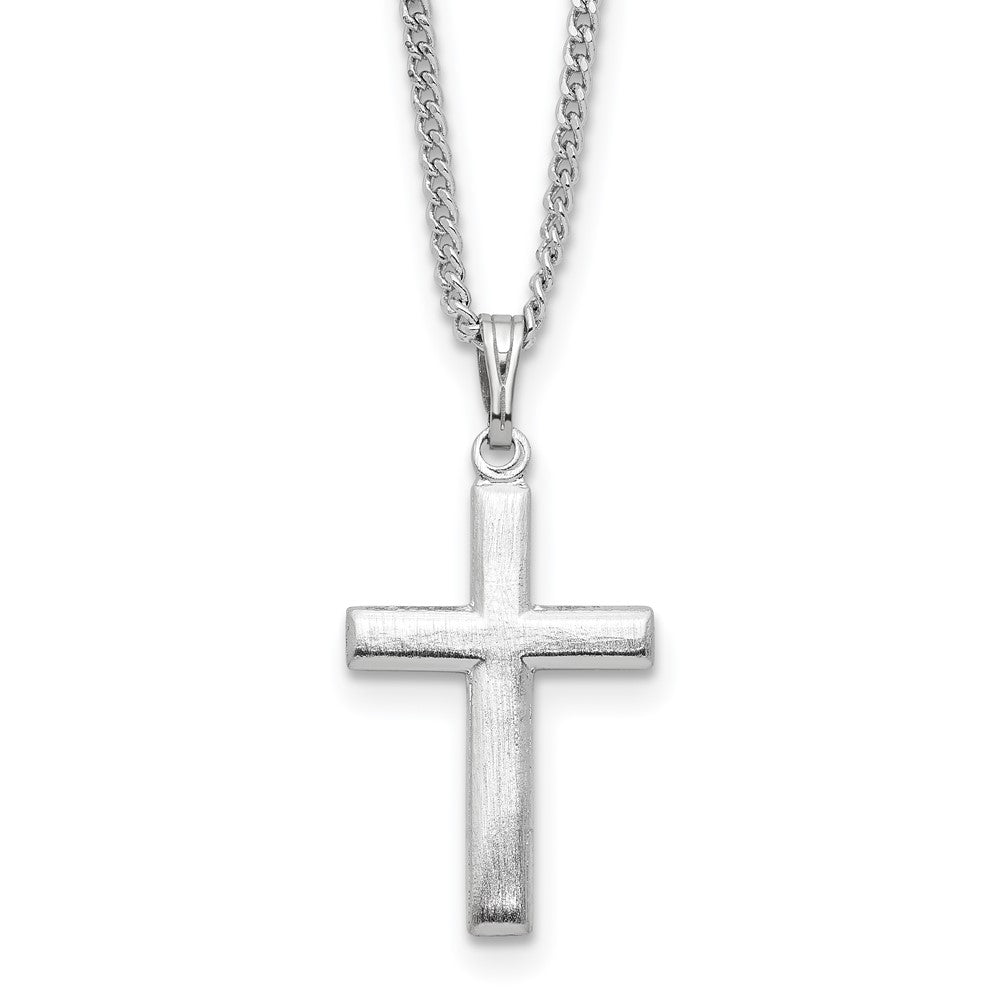 Kelly Waters Rhodium-plated Medium Polished Cross 18 inch Necklace, 18 mm