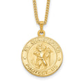 Kelly Waters Gold-plated St. Christopher Medal 24 inch Necklace, 24 mm