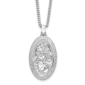 Kelly Waters Rhodium-plated Large Oval St. Christopher Medal 24in Necklace, 24 mm