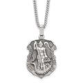 Kelly Waters Antiqued Rhodium-plated St. Michael Medal 24 inch Necklace, 24 mm