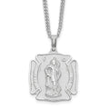 Kelly Waters Rhodium-plated St. Florian Medal 24 inch Necklace, 24 mm