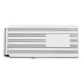 Rhodium-plated Kelly Waters Lined Engraveable Hinged Money Clip with Engravable Area