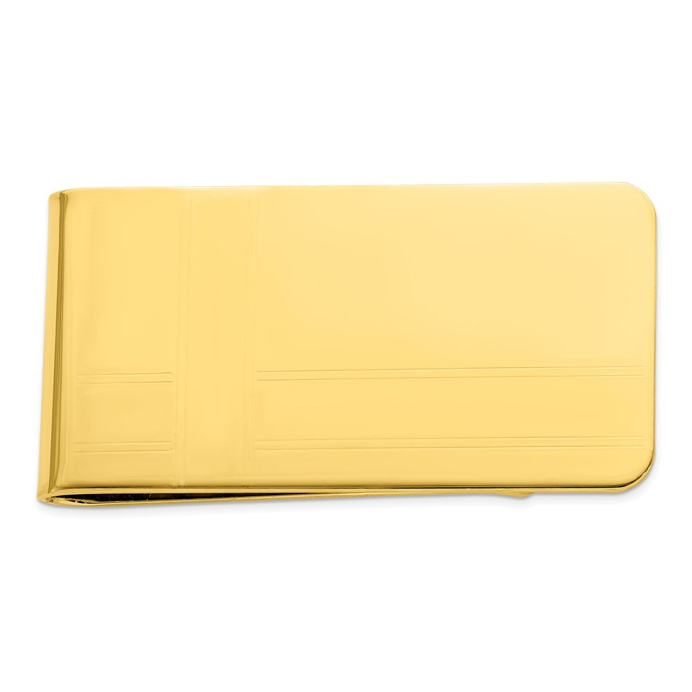 Gold-plated Kelly Waters Criss Cross Pattern Engraveable Money Clip