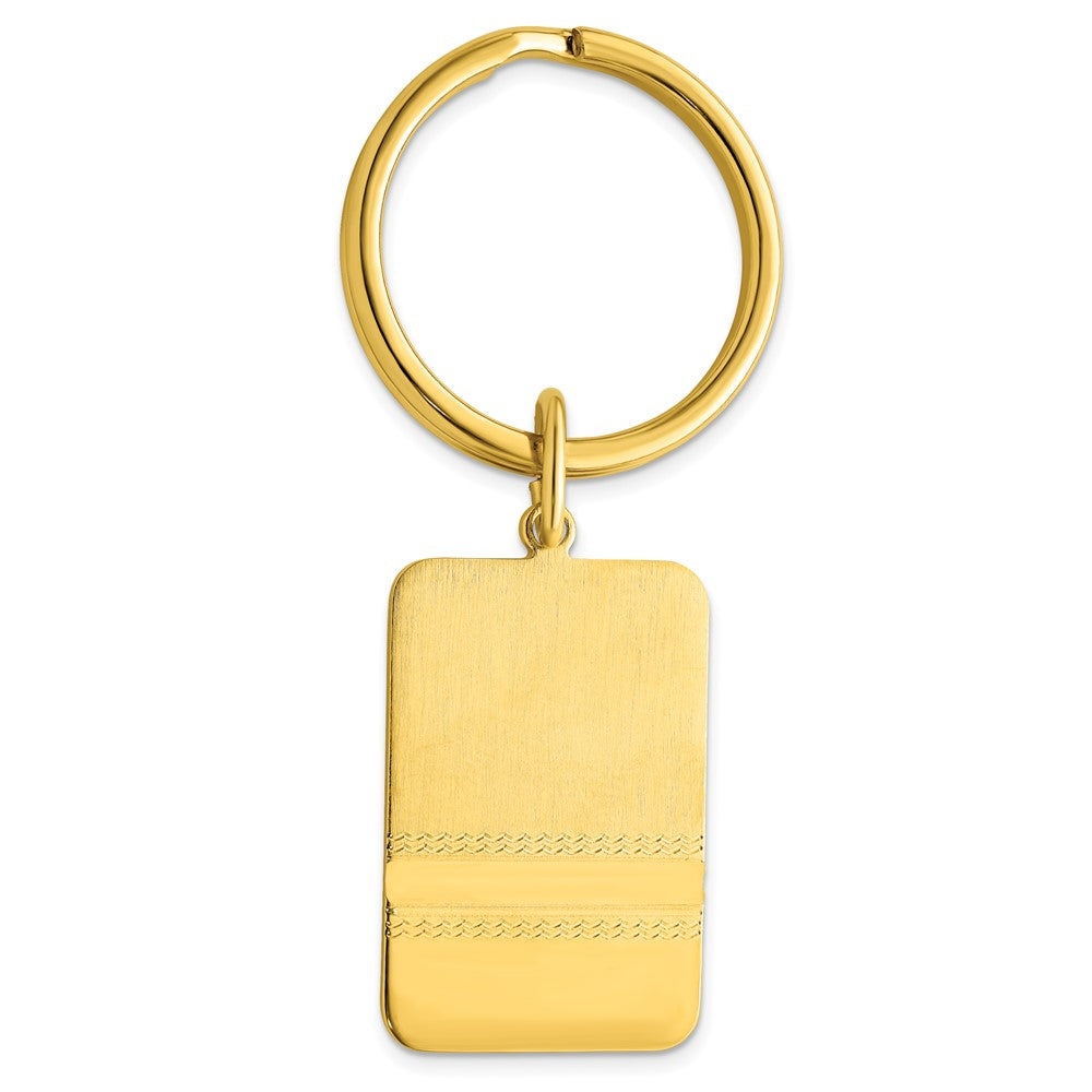 Gold-plated Kelly Waters Satin Key Ring with Polished End