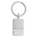 Rhodium-plated Kelly Waters Satin Key Ring with Polished End