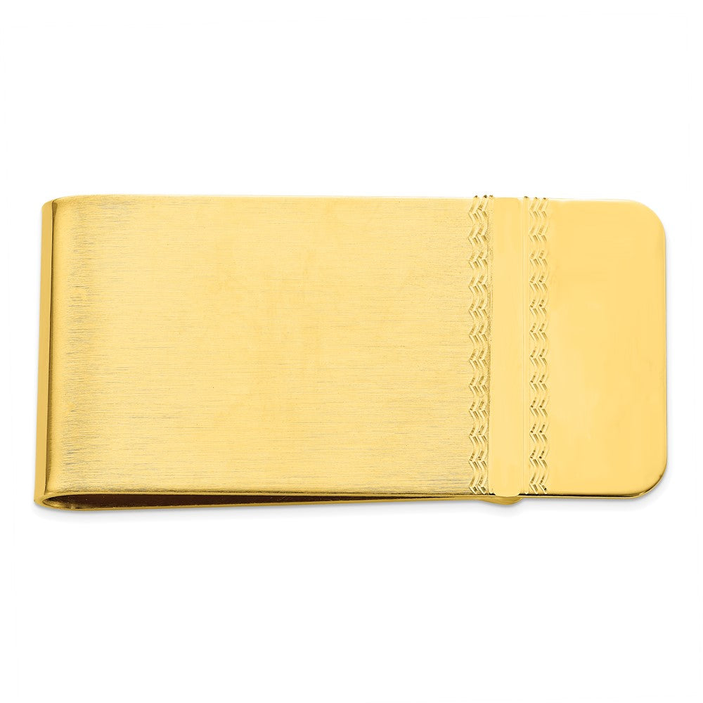 Gold-plated Kelly Waters Satin Money Clip with Polished End