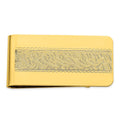Gold-plated Kelly Waters Money Clip with Swirl Pattern Center