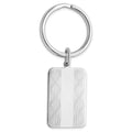 Rhodium-plated Kelly Waters Key Ring with X-pattern Sides