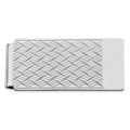 Rhodium-plated Kelly Waters Woven Pattern Hinged Money Clip