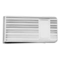 Rhodium-plated Kelly Waters Money Clip with Lines and Engravable Rectangle
