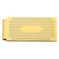 Gold-plated Kelly Waters Hinged Money Clip with Lines and Cut Corners